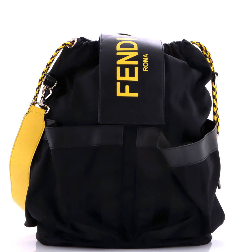 Fendi Double Pocket Drawstring Backpack